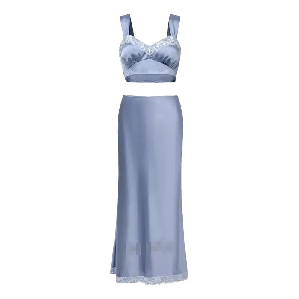 Reformation Beatrice Silk Two Piece Set